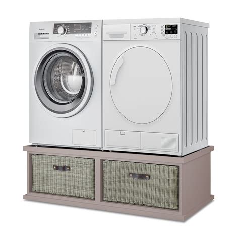 Tetbury double laundry pedestal stand.Washing machine & dryer stand with drawer | eBay