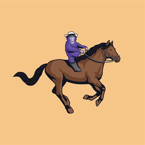 monkey riding a horse with a cowboy hat and boots vector illustration 20515360 Vector Art at ...