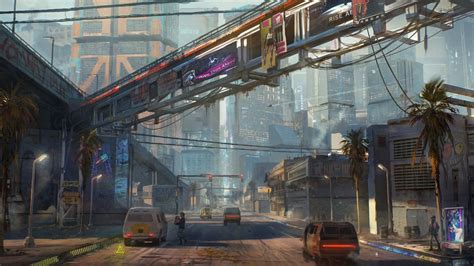 Cyberpunk 2077 concept art shows high-tech City Center and polluted Santo Domingo | Cyberpunk ...