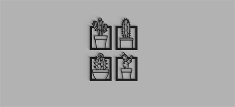 Free STL file Minimalist Geometric Cactus Painting 🌵・3D print object to download・Cults