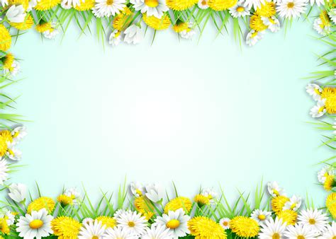 Fresh Natural Spring Plant Floral Border Background, Pc Wallpaper, Wallpaper, Gradient ...