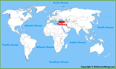 Turkey location on the World Map