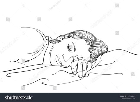 Sketch Young Sleeping Woman Hand Drawn Stock Vector (Royalty Free) 1173144649 | Shutterstock