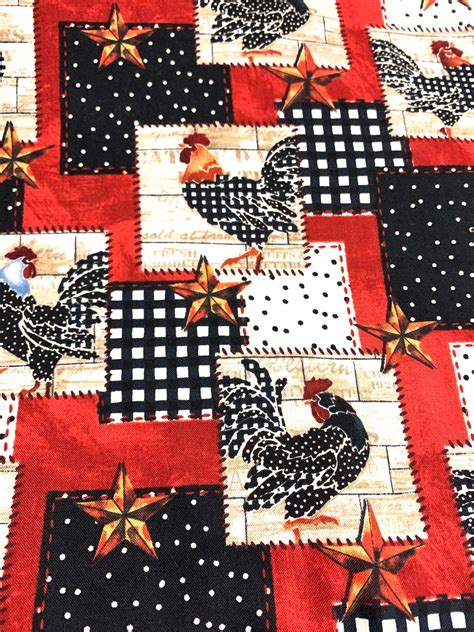 Chicken fabric Chicken cotton fabric rooster fabric chicken | Etsy