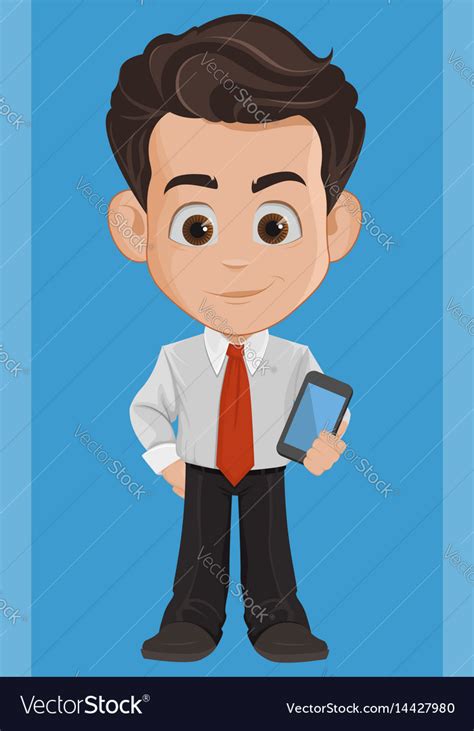 Business man cartoon character cute young Vector Image