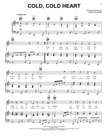 Cold, Cold Heart By Norah Jones Hank Williams - Digital Sheet Music For ...