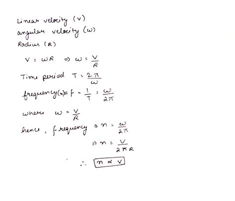 Obtain vector relation between linear velocity and angular velocity ...