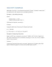 Understanding Viscosity: Examples & Calculations for Fluid | Course Hero