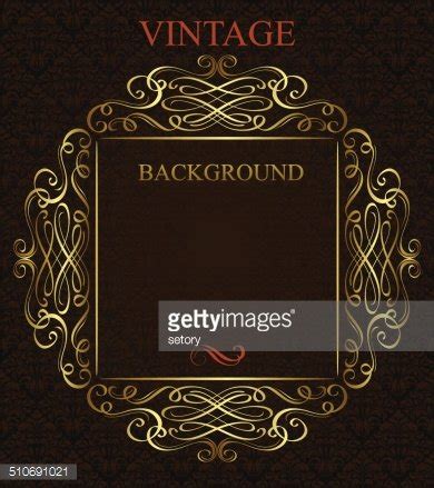 Vintage Background With Golden Frame Stock Clipart | Royalty-Free ...