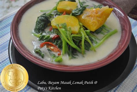 PATYSKITCHEN: PUMPKIN AND SPINACH IN COCONUT SOUP / MASAK LEMAK PUTIH LABU DAN BAYAM