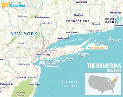 The Hamptons On Map - Beulah Sallyann