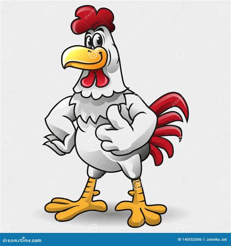 Cute Roster Or Chicken Symbol Vector Illustration | CartoonDealer.com ...