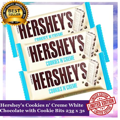 Hershey's Cookies n' Creme White Chocolate with Cookie Bits 23g x 3s ...