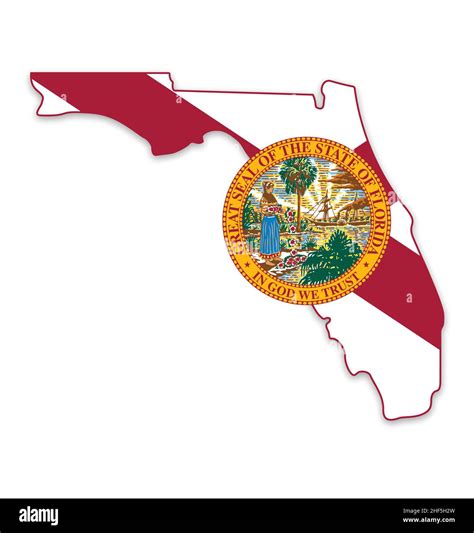 florida fl state flag in simplified map shape symbol vector isolated on ...