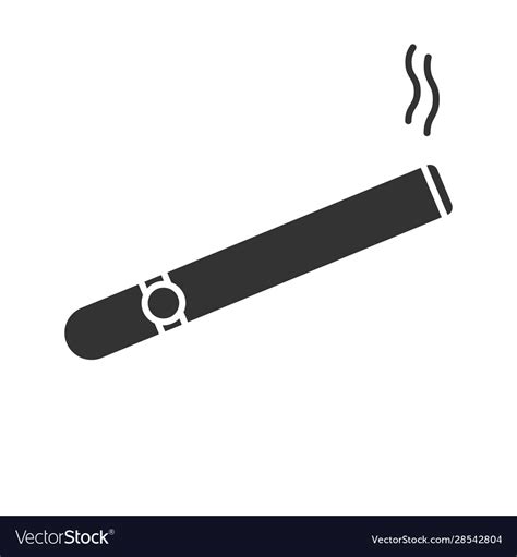 Burning cigar glyph icon Royalty Free Vector Image