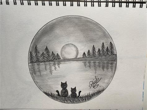 Sketch of a moon night | Moon sketches, Night sky drawing, Moon drawing