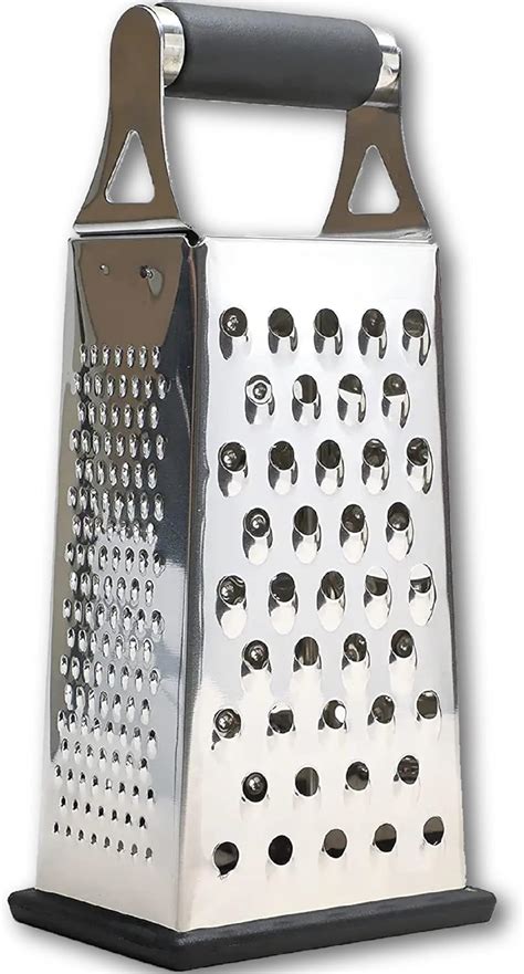 Cheese Grater & Shredder - Stainless Steel - 4 Sided Boxed Grater - Large Grating Surface with ...