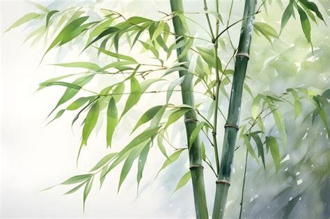 Premium AI Image | Watercolor painting of bamboo