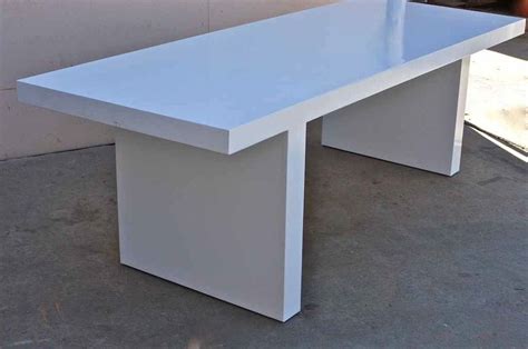 Handmade White Lacquer Mid Century Modern Dining Table by Mortise & Tenon Custom Furniture ...