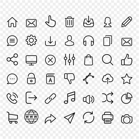 Simple Set Of Vector Thin Line Icons, Thin Drawing, Thin Sketch, Line Icons PNG and Vector with ...