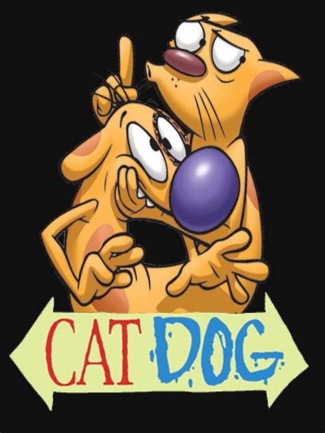 "CatDog - Logo" Fitted T-Shirt for Sale by IckObliKrum92 | Cat dog cartoon, 90s cartoons, Old ...