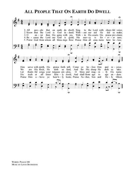 All People That On Earth Do Dwell | Music download, Sing to the lord, Songs