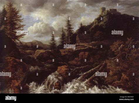 . English: Typical Ruisdael . between 1665 and 1670. 1253 Waterfall in ...