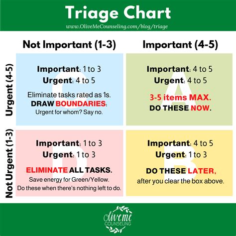 Triage Chart: How to Manage Overwhelm — OliveMe Counseling