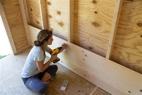 Shiplap boards slot right on top of each other, so it's pretty quick to ...