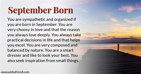 What does your Birth Month say about you? - Born in September