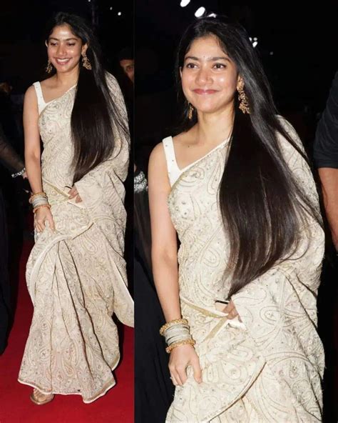 Sai Pallavi in an ivory saree at Filmfare South'22!