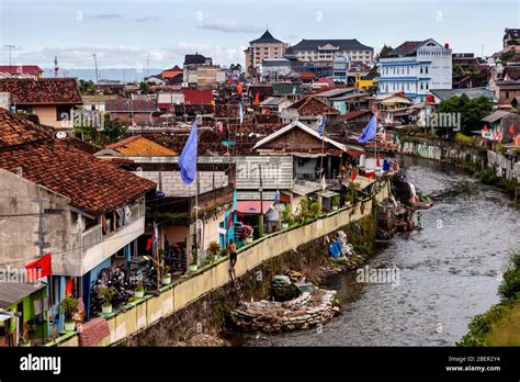 The City of Yogyakarta and The Kali Code River, Yogyakarta, Java, Indonesia Stock Photo - Alamy