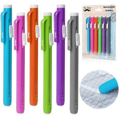 Mr. Pen- Eraser Pen, Erasers, Pack of 6, Pencil Eraser, Mechanical ...