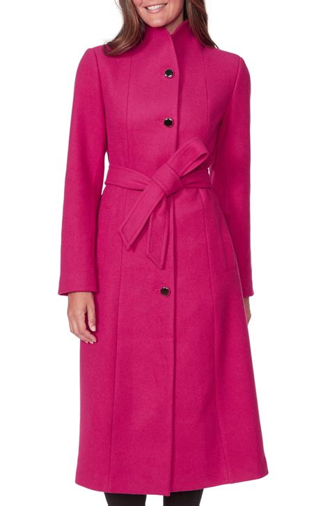 Women’s Kate Spade New York Belted Wool Blend Coat, Size Medium - Pink | Fashion Gone Rogue