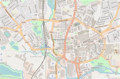 Northampton Map Great Britain Latitude & Longitude: Free England Maps