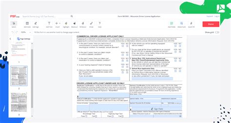 Form MV3001, Wisconsin Driver License Application blank — PDFliner