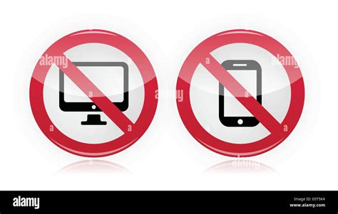 No computer games, no tv warning signs - vector Stock Vector Image ...