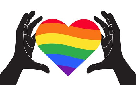 mano sosteniendo corazón arcoiris bandera LGBT simbolo 533154 Vector en ...