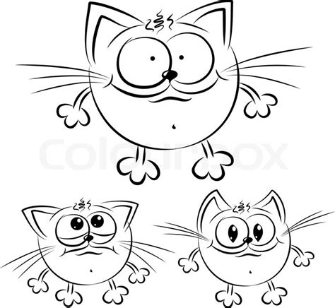 Cartoon cats isolated on white background for design | Stock Vector | Colourbox