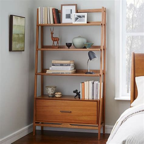 Mid-Century 97 cm Bookshelf w/ drawer - Acorn | west elm Australia