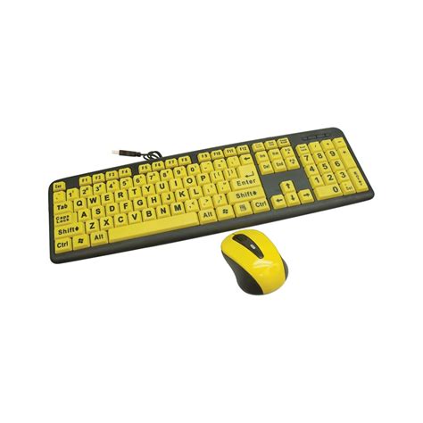 Large Print Wired Keyboard and Wireless Mouse Set - Walmart.com ...