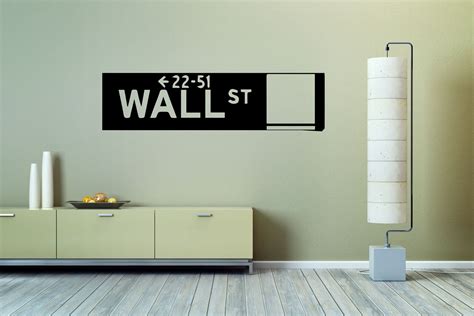 Wall Street Sign Wall Sticker Vinyl Decal Mural Art Decor - Etsy