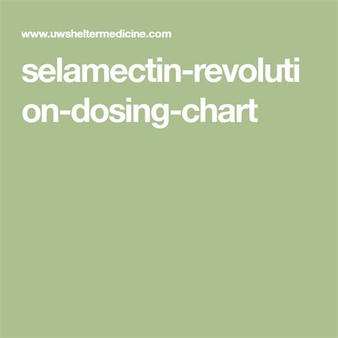 Dosage Chart For Revolution: A Visual Reference of Charts | Chart Master