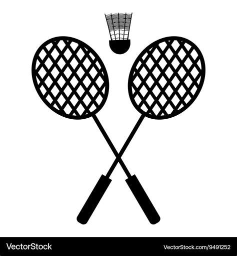 Playing badminton racket Royalty Free Vector Image