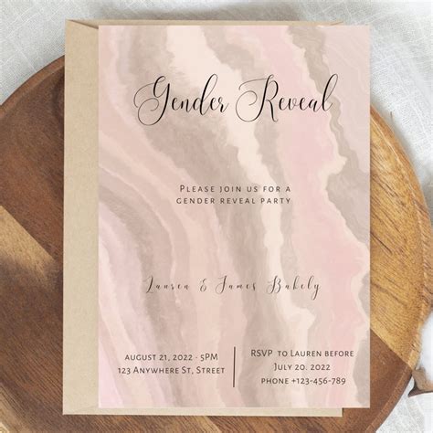 Gender Reveal Invitation Gender Reveal Editable Template - Etsy