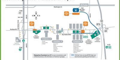 Phx airport map - Map of Phoenix airport (Arizona - USA)