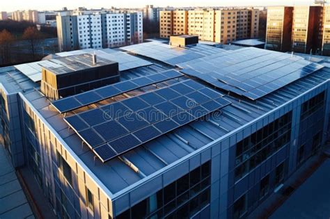 Solar Panels Installed on a Rooftop of a Modern Building Stock ...