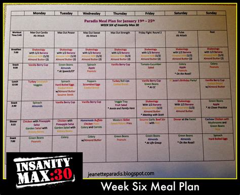 Kitchen Window: Insanity Max 30 Meal Plan: Week 6 + Recipes!