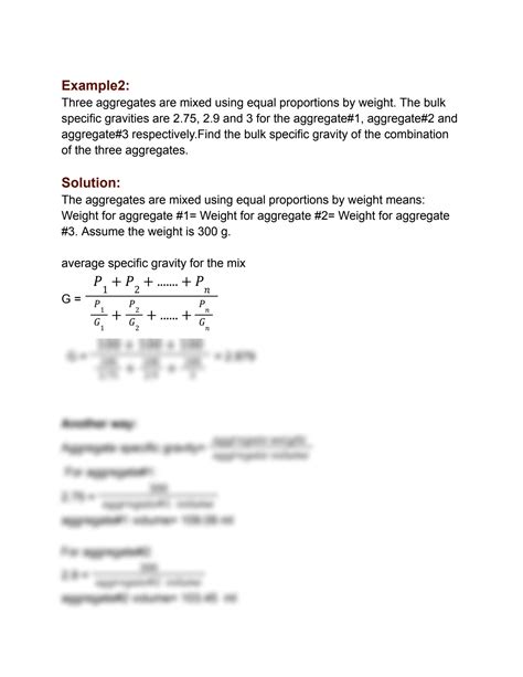 SOLUTION: Examples for aggregate specific gravity - Studypool