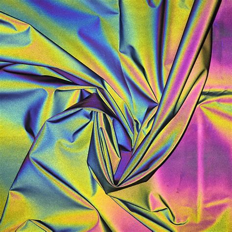 Iridescent Rainbow Reflective Cotton-Rich WOVEN fabric